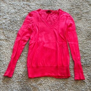 Vibrant Pink J. Crew V-Neck Women's Sweater